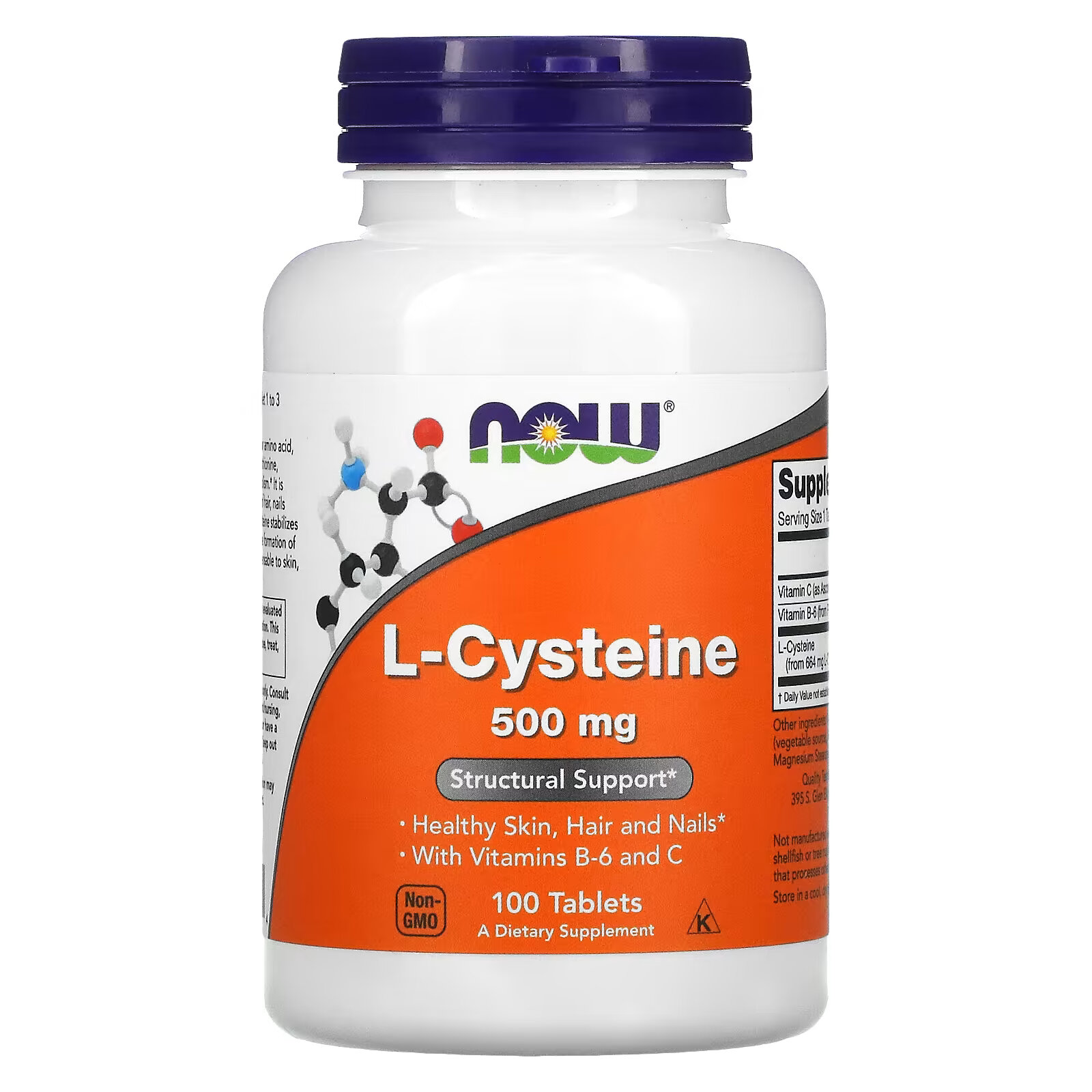 L-цистеин NOW Foods 500 мг, 100 таблеток