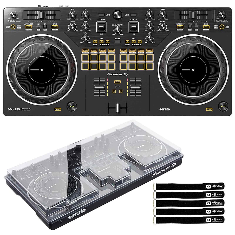 Pioneer DJ DDJ-REV1 Scratch Style 2-канальный DJ-контроллер с крышкой Decksaver Pioneer DJ DDJ-REV1 Scratch Style 2 Channel DJ Controller w Decksaver Cover dj пульт pioneer xdj xz