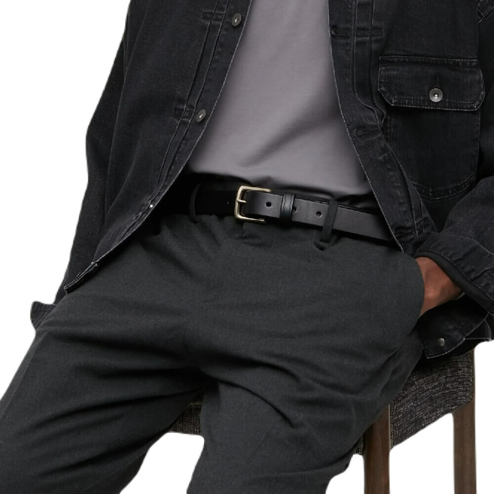 

Ремень Uniqlo Italian Saddle Leather, черный