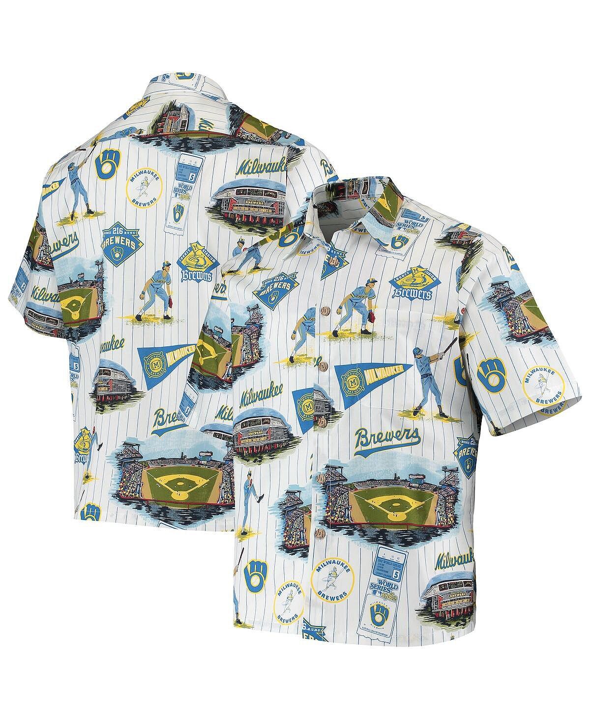 

Мужская темно-синяя рубашка milwaukee brewers scenic на пуговицах Reyn Spooner, синий