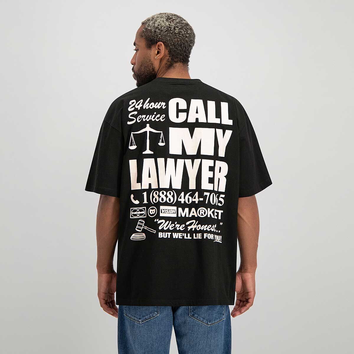 

Футболка с карманом 24 Hour Lawyer Service Market, черный