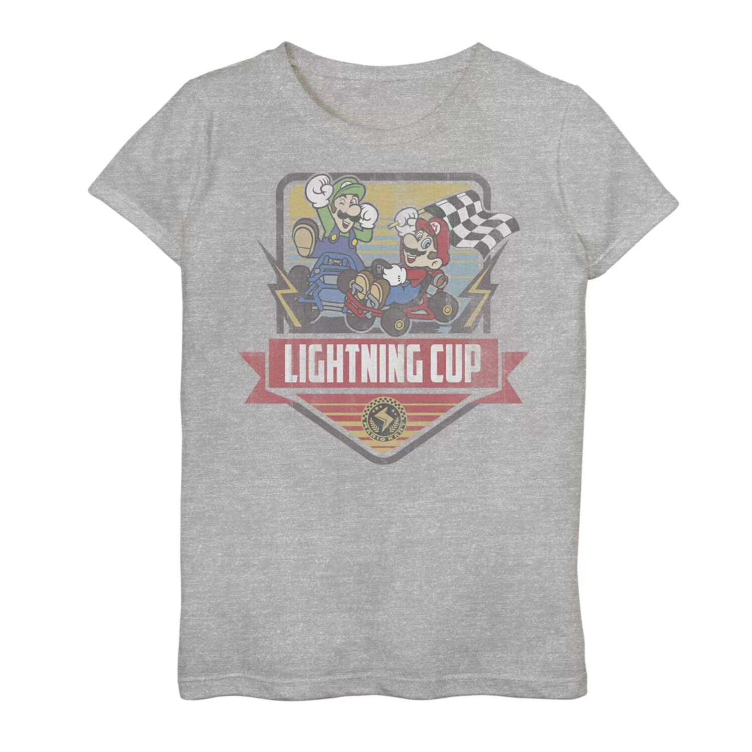 

Футболка с графическим рисунком Nintendo Mario Kart Lightning Cup для девочек 7–16 лет Licensed Character