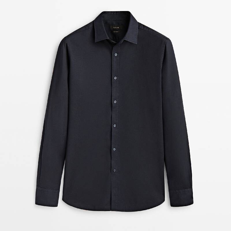 

Рубашка Massimo Dutti Slim Fit Textured, темно-синий