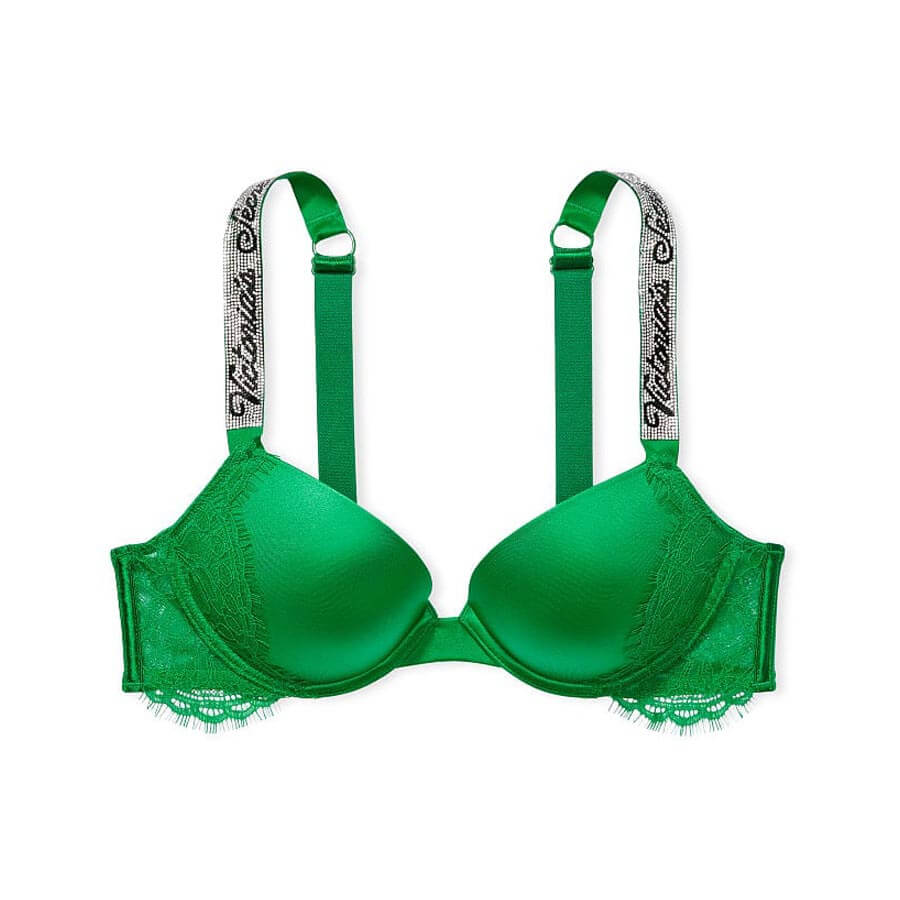 Бюстгальтер Victoria's Secret Very Sexy Shine Strap Lace, зеленый sexy lace 2pcs strap top
