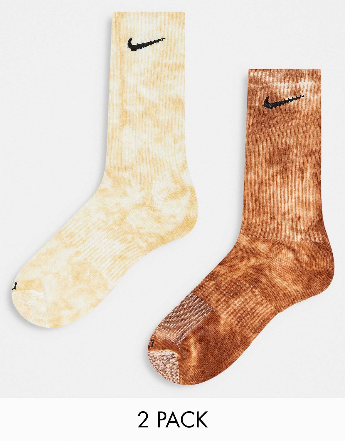 

Набор из 2 пар носков с круглым вырезом Nike повседневного кроя с принтом тай-дай