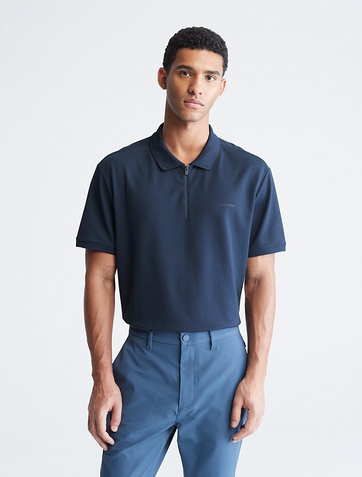 

Рубашка поло с молнией Move 365 Calvin Klein, сапфировый