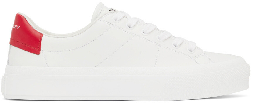 

Бело-красные кожаные кроссовки City Sport Givenchy