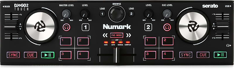 Numark DJ2GO2 Touch 2-канальный контроллер Serato DJ DJ2GO2TOUCH портативный dj контроллер numark dj2go2 touch