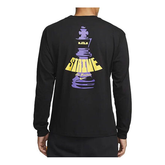 

Футболка Nike graphic printed long sleeves shirt 'Black' DV9723-010, черный