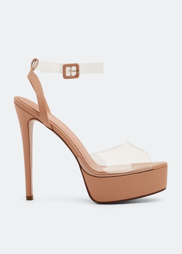

Туфли на платформе ANDREA WAZEN Antigone plexi platform heels, бежевый