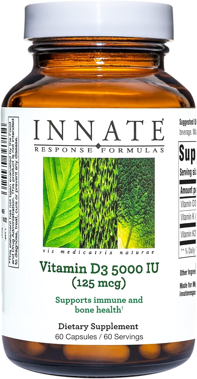INNATE Response Formulas, Мультивитаминная добавка с витамином D3, 5000 МЕ (125 мкг), вегетарианская, 60 капсул