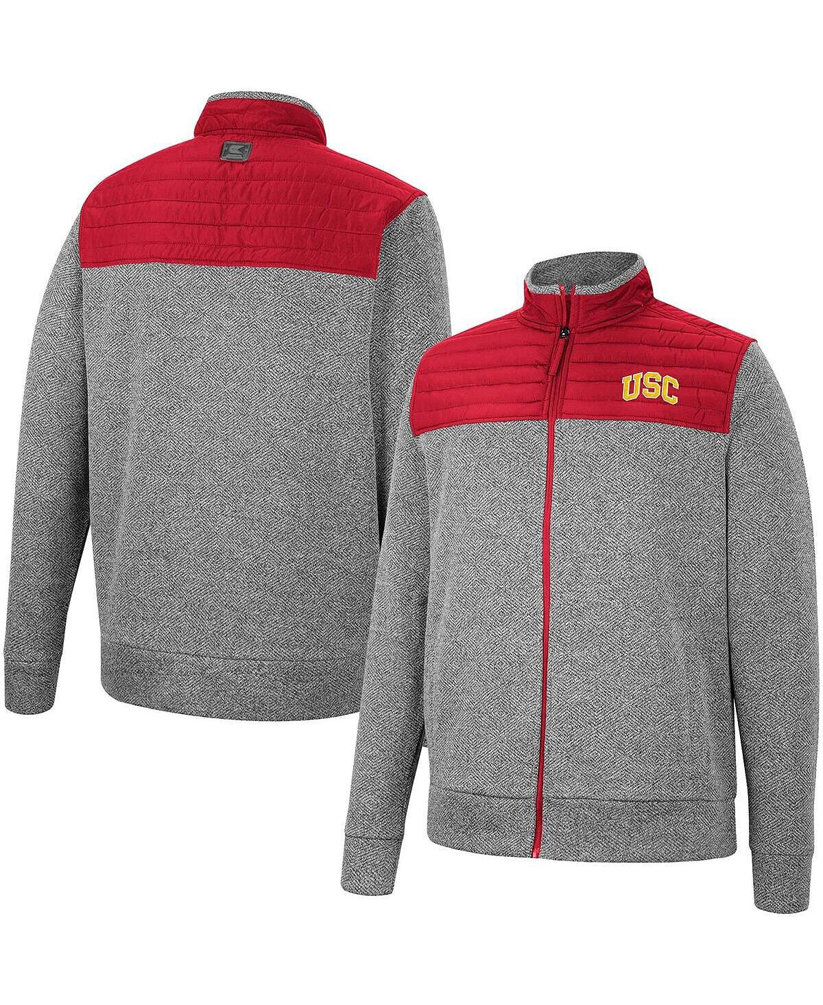

Мужская темно-серая куртка cardinal usc trojans putter с молнией во всю длину в елочку Colosseum, мульти
