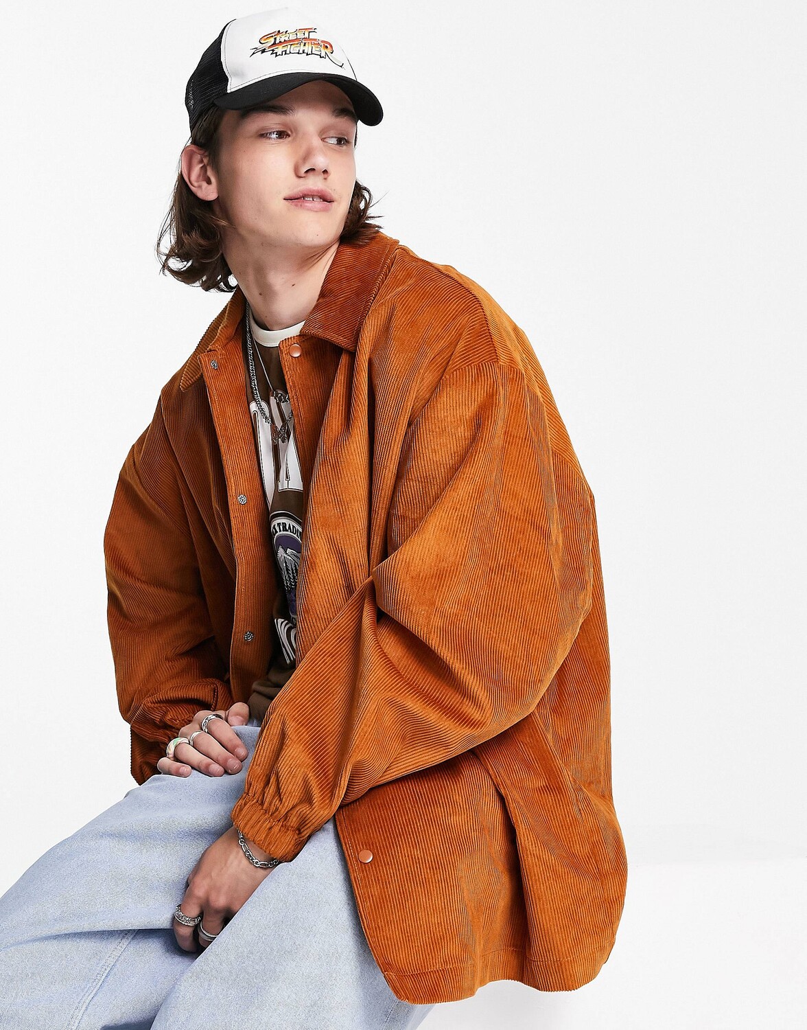 

Светло-коричневая куртка свободного кроя ASOS DESIGN, Коричневый