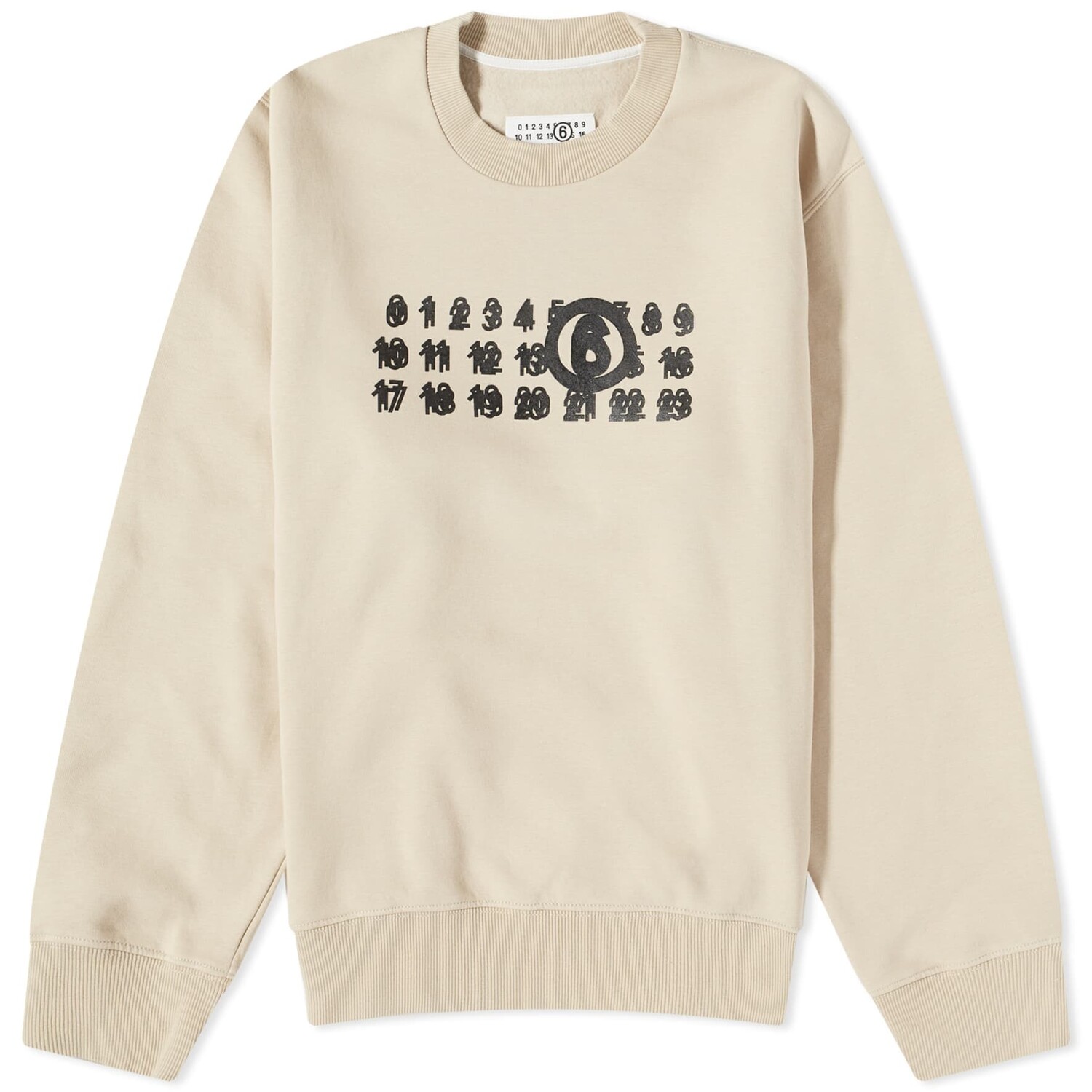 

Свитшот MM6 Maison Margiela Triple Logo Crew, бежевый