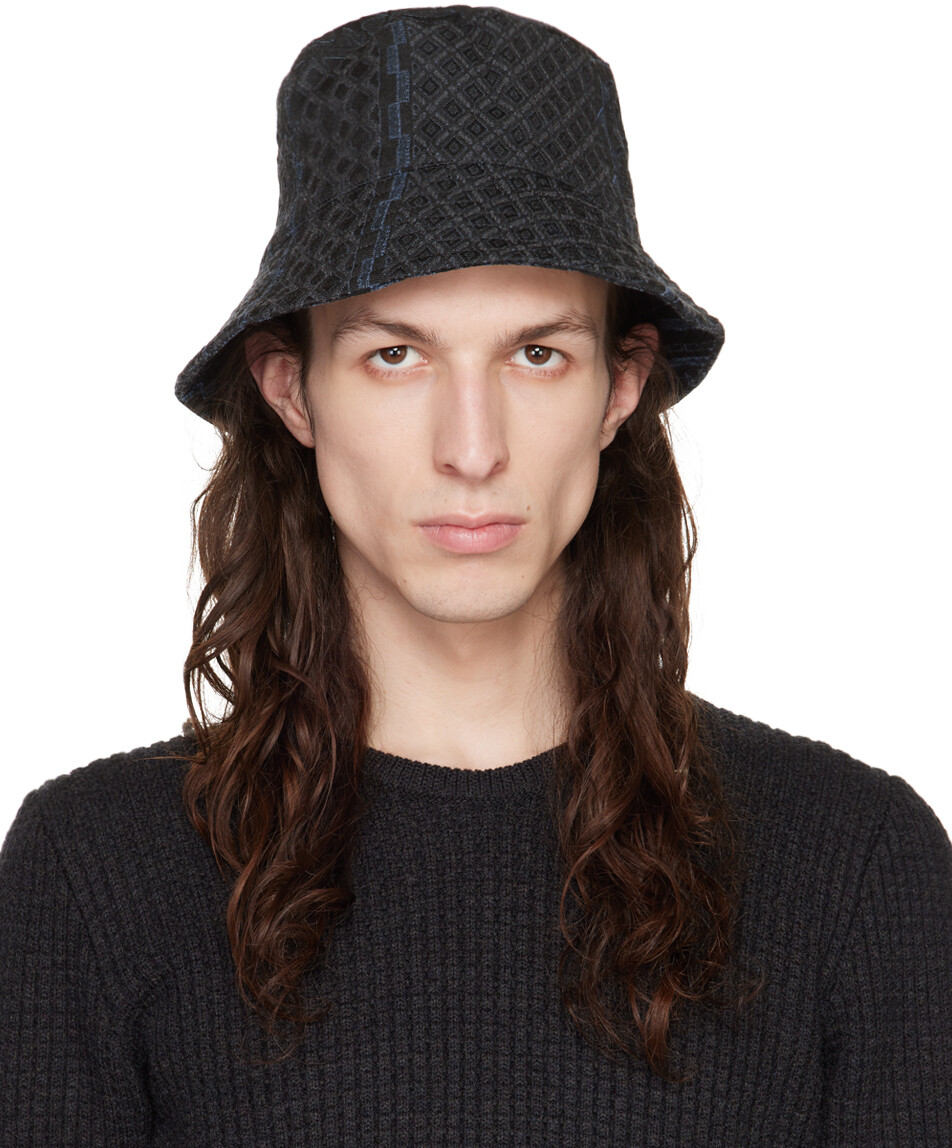 

Черная панама с геометрическим рисунком Engineered Garments