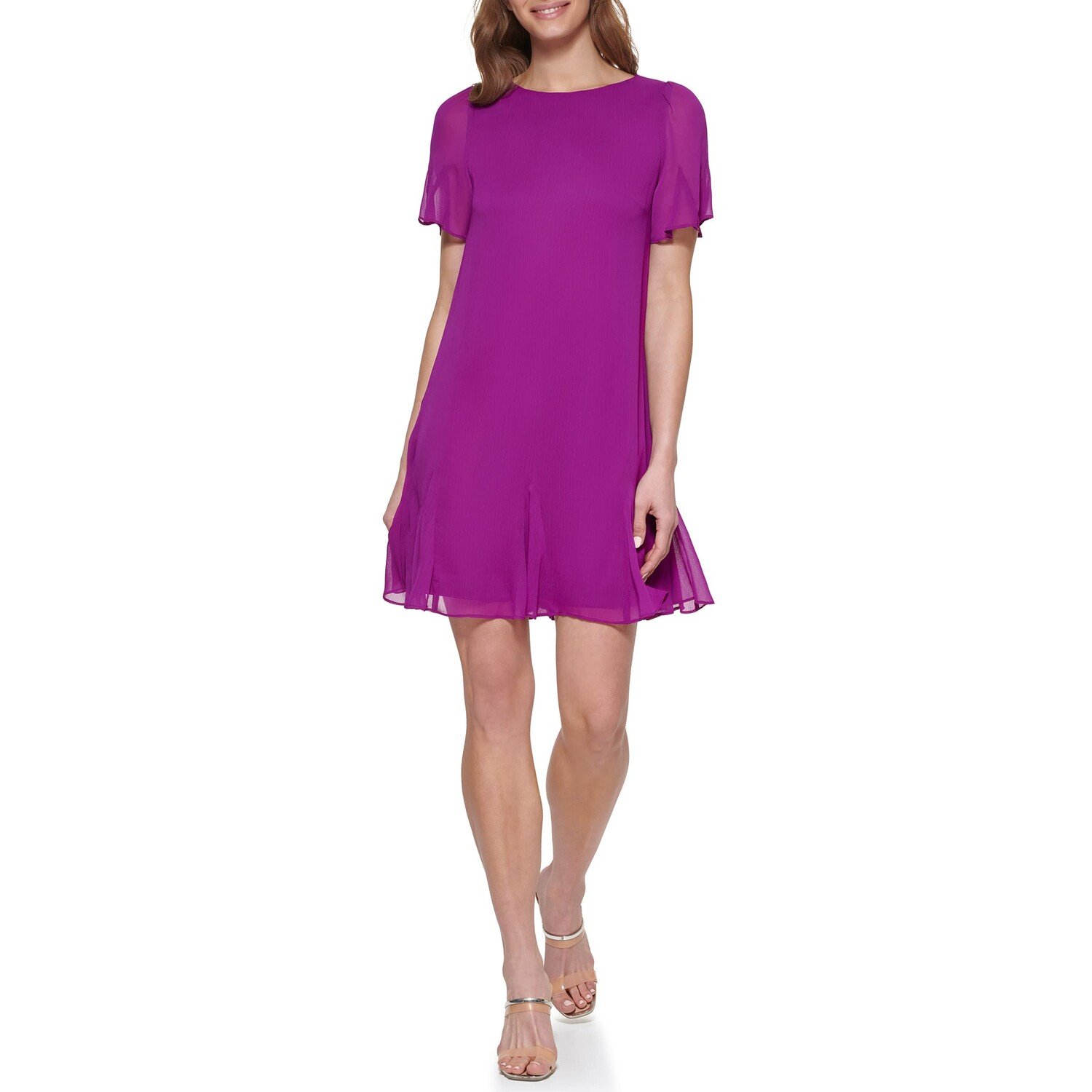 

Платье DKNY, Short Sleeve Godet Trapeze Dress