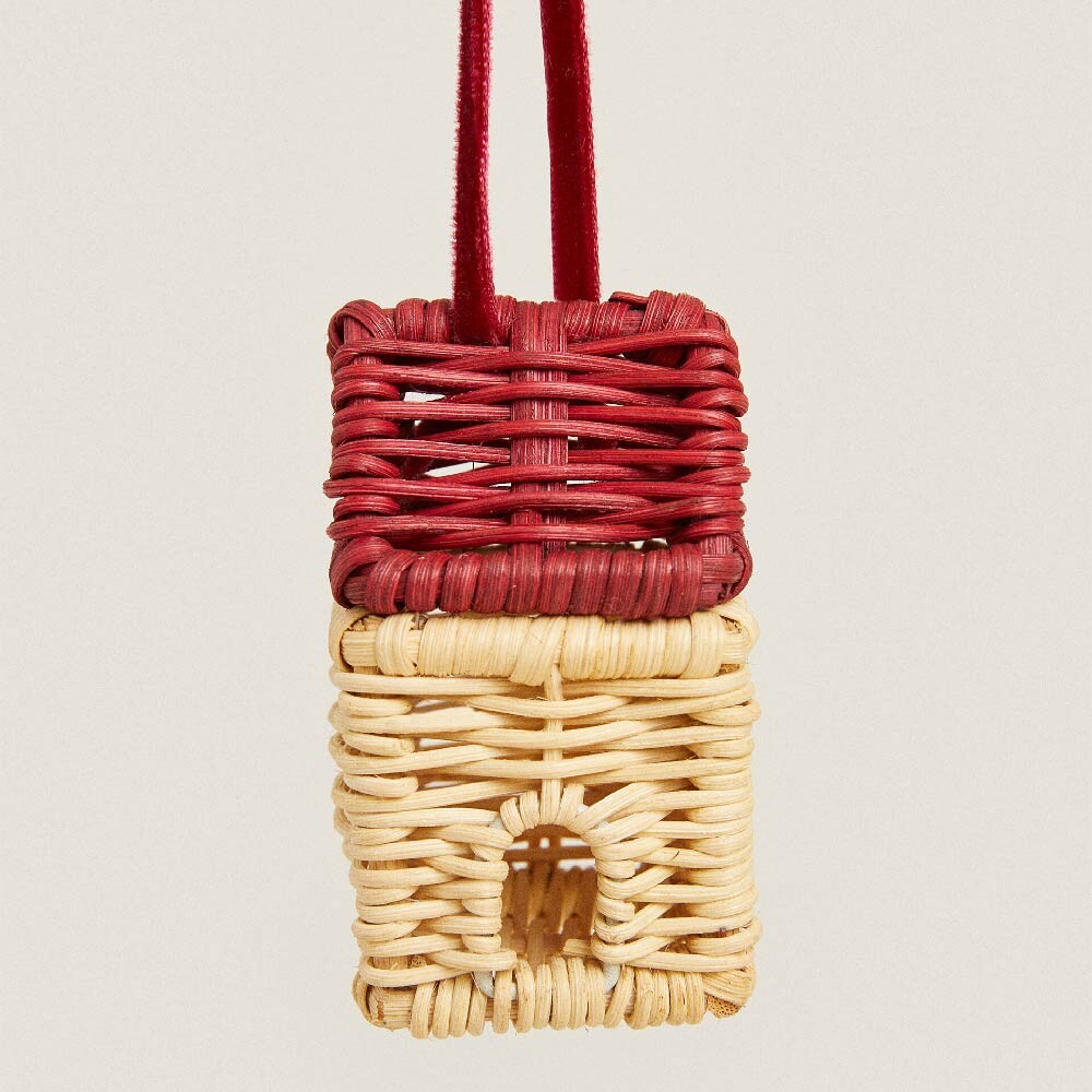 

Ёлочная игрушка Zara Home Rattan Christmas House Decoration, красный/бежевый
