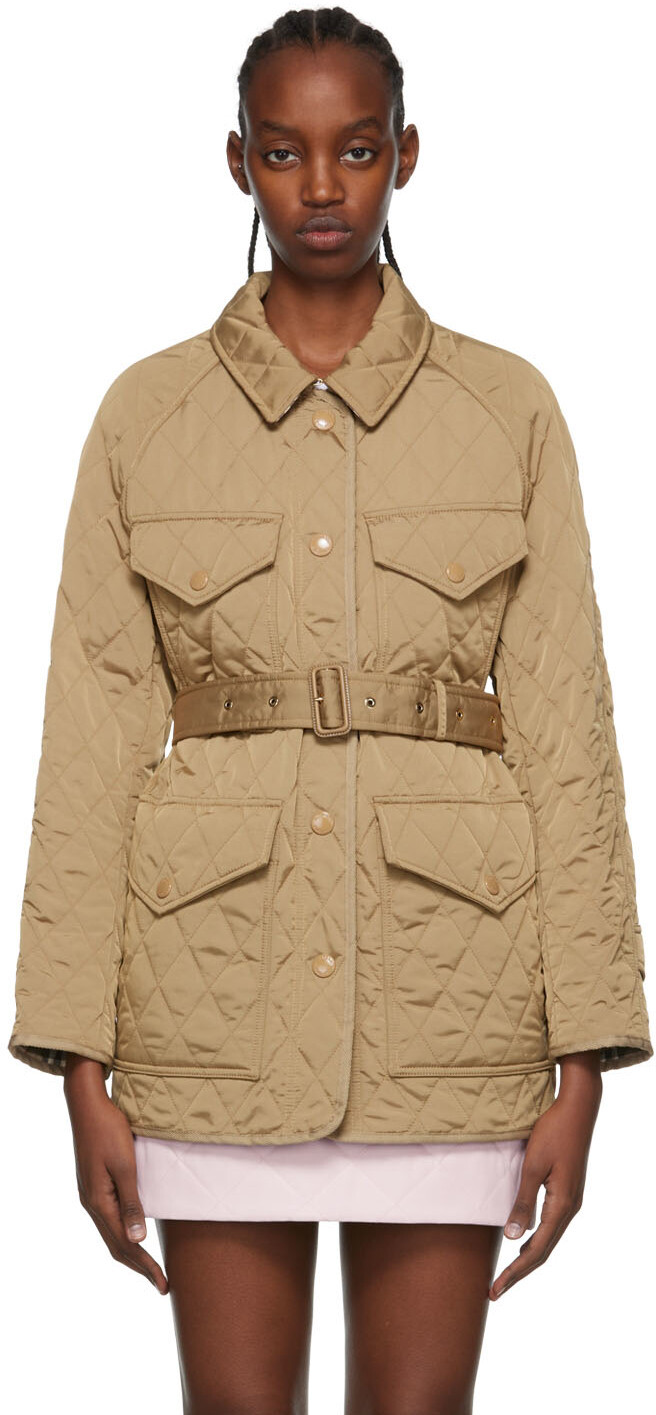 

Бежевая нейлоновая куртка Burberry, Бежевый