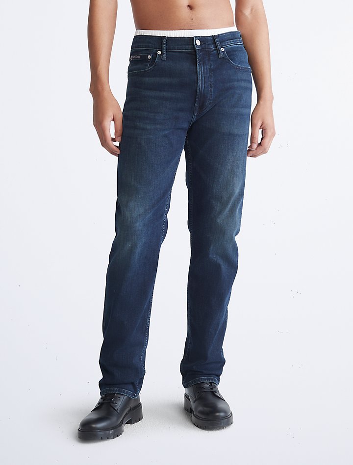 Стандартные прямые джинсы Calvin Klein, синий джинсы классика calvin klein размер 36 30 синий