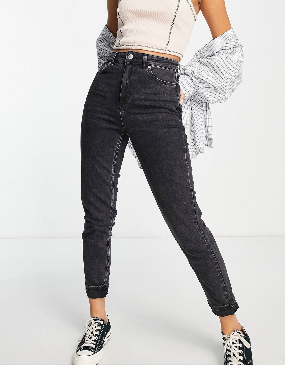 

Черные зауженные джинсы Topshop