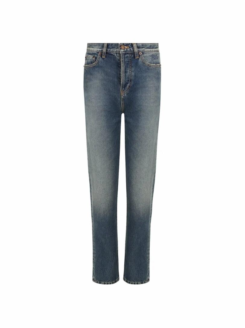 

Прямые джинсы с эффектом потертости Saint Laurent