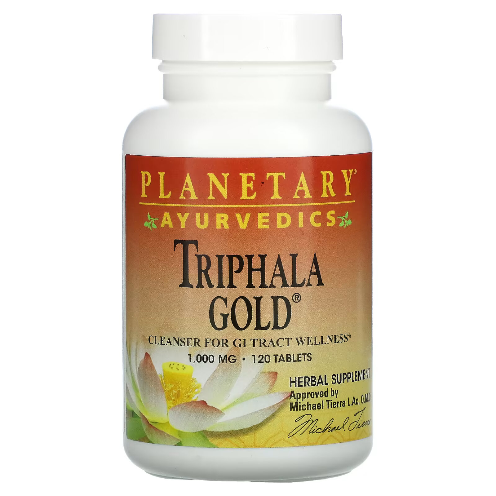 Planetary Herbals, Ayurvedics, Triphala Gold, 1000 мг, 120 таблеток planetary herbals ayurvedics triphala gold 1000 мг 120 таблеток