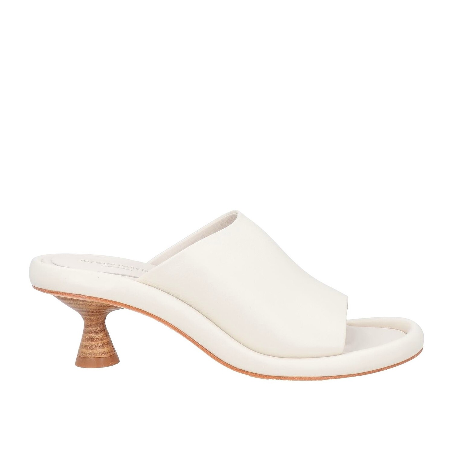 

Босоножки Paloma Barceló Leather Round Toeline Geometric Heel, кремовый