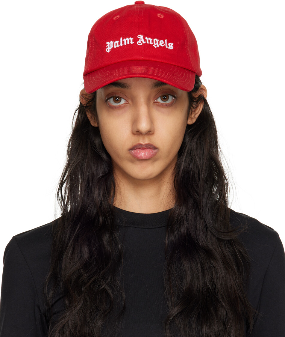 

Красная классическая кепка с логотипом Palm Angels