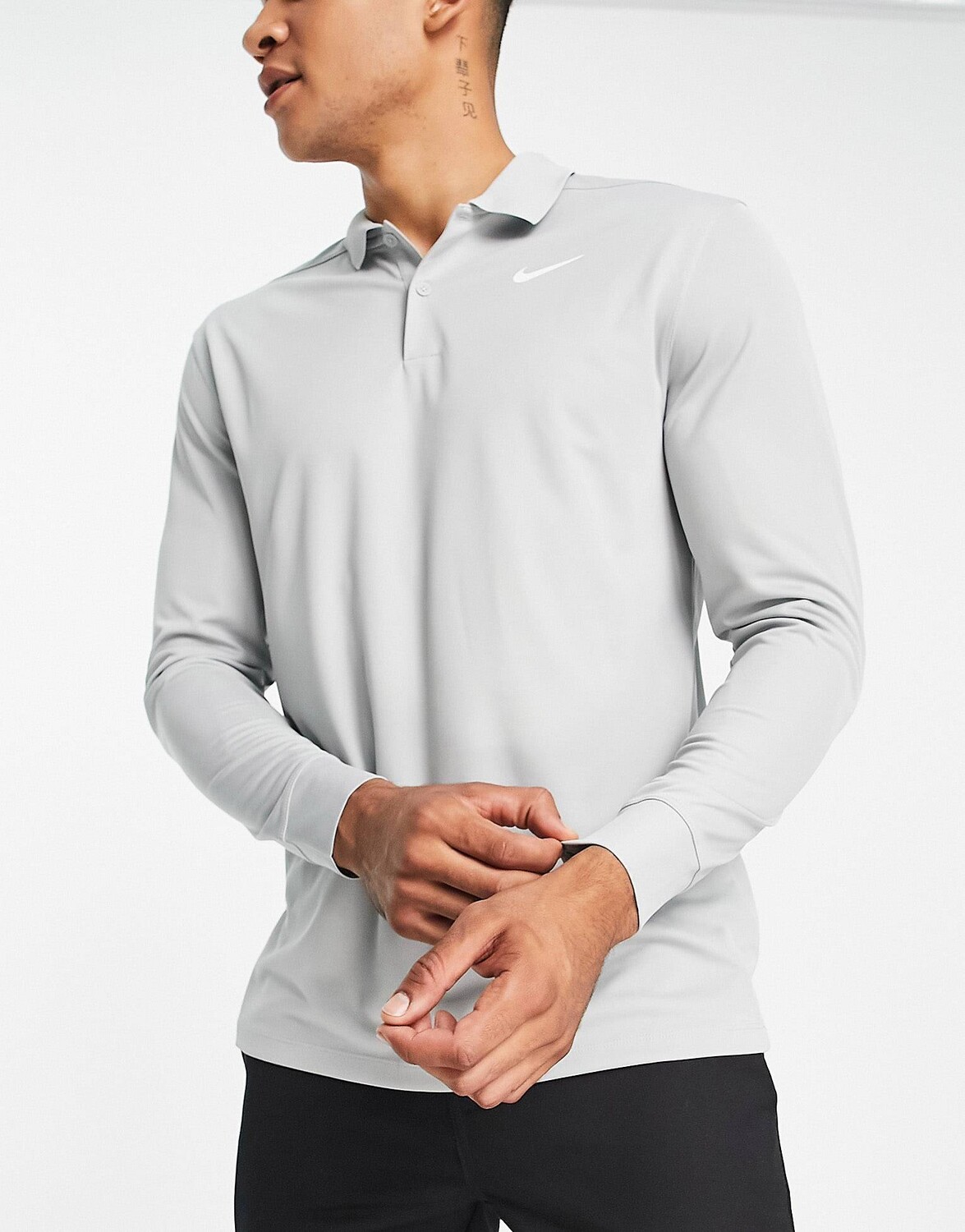 

Серая футболка-поло с длинным рукавом Nike Golf Victory Dri-FIT, Серый