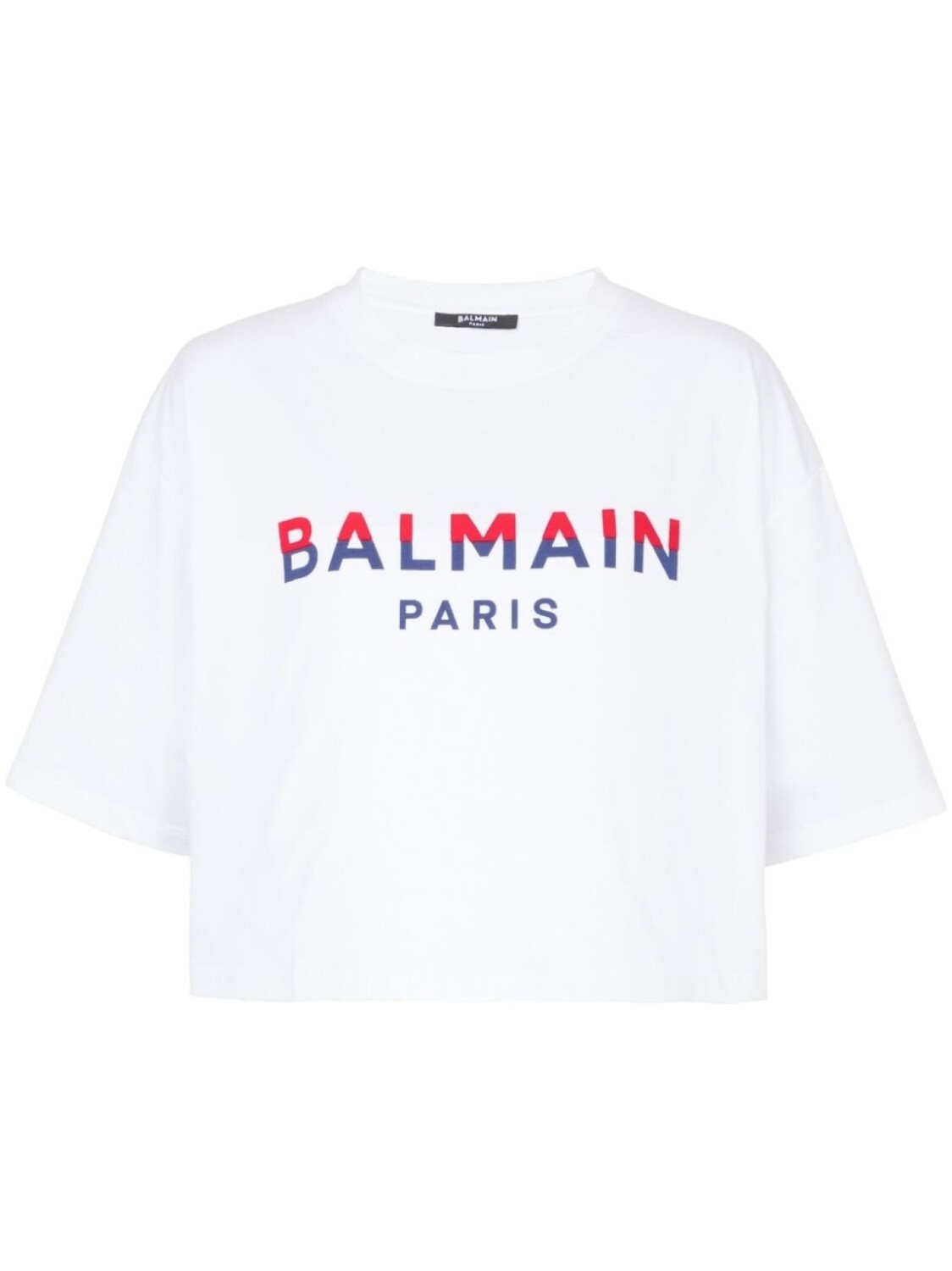 

Balmain укороченная футболка из органического хлопка с логотипом, белый