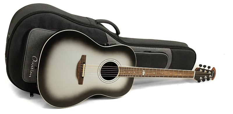 Акустическая гитара Ovation Ultra Series Acoustic/Electric Guitar w/ Gig Bag - Silver Shadow акустическая гитара parkwood s22 gt с чехлом глянец