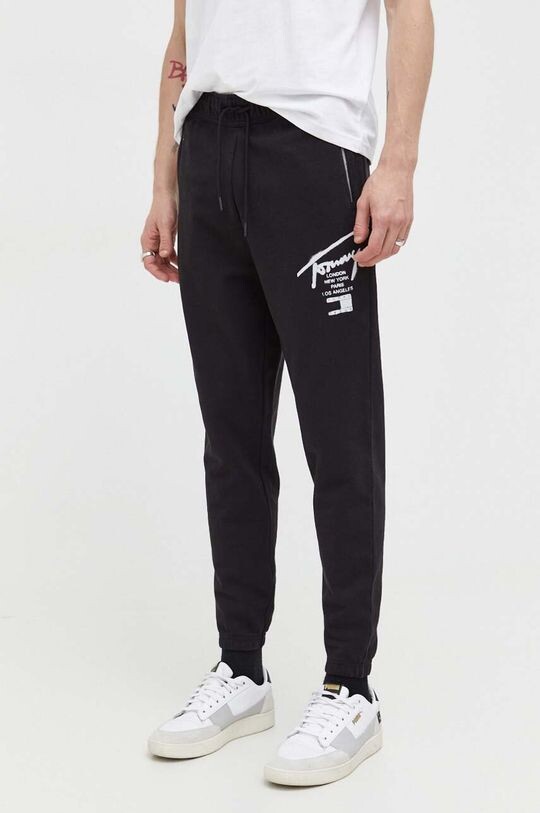 

Хлопковые спортивные брюки Tommy Jeans, черный