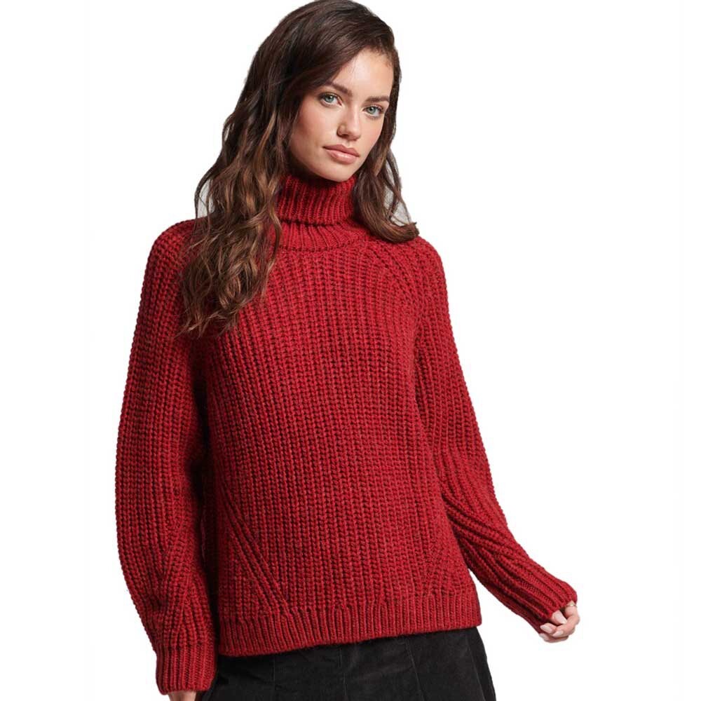 Свитер Superdry Slouchy Stitch Roll Neck, красный