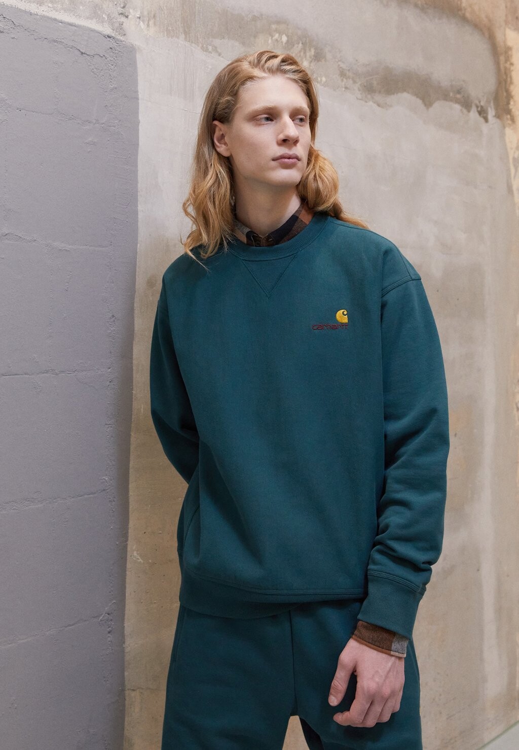 

Толстовка Carhartt WIP American Script, голубой, Синий