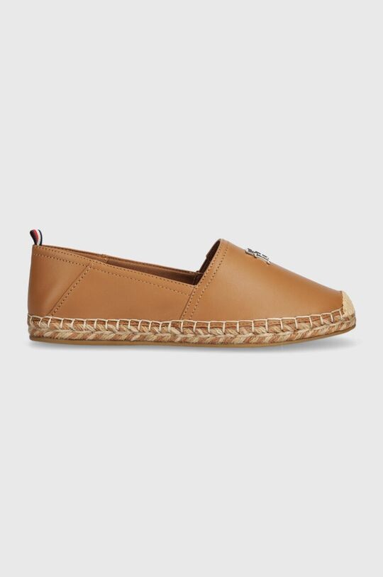 

TH LEATHER FLAT ESPADRILLE кожаные эспадрильи Tommy Hilfiger, коричневый