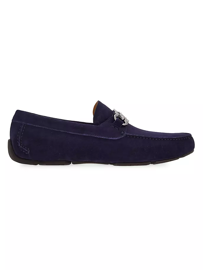 

Замшевые лоферы Parigi Gancini Ferragamo, цвет blue marine new biscotto