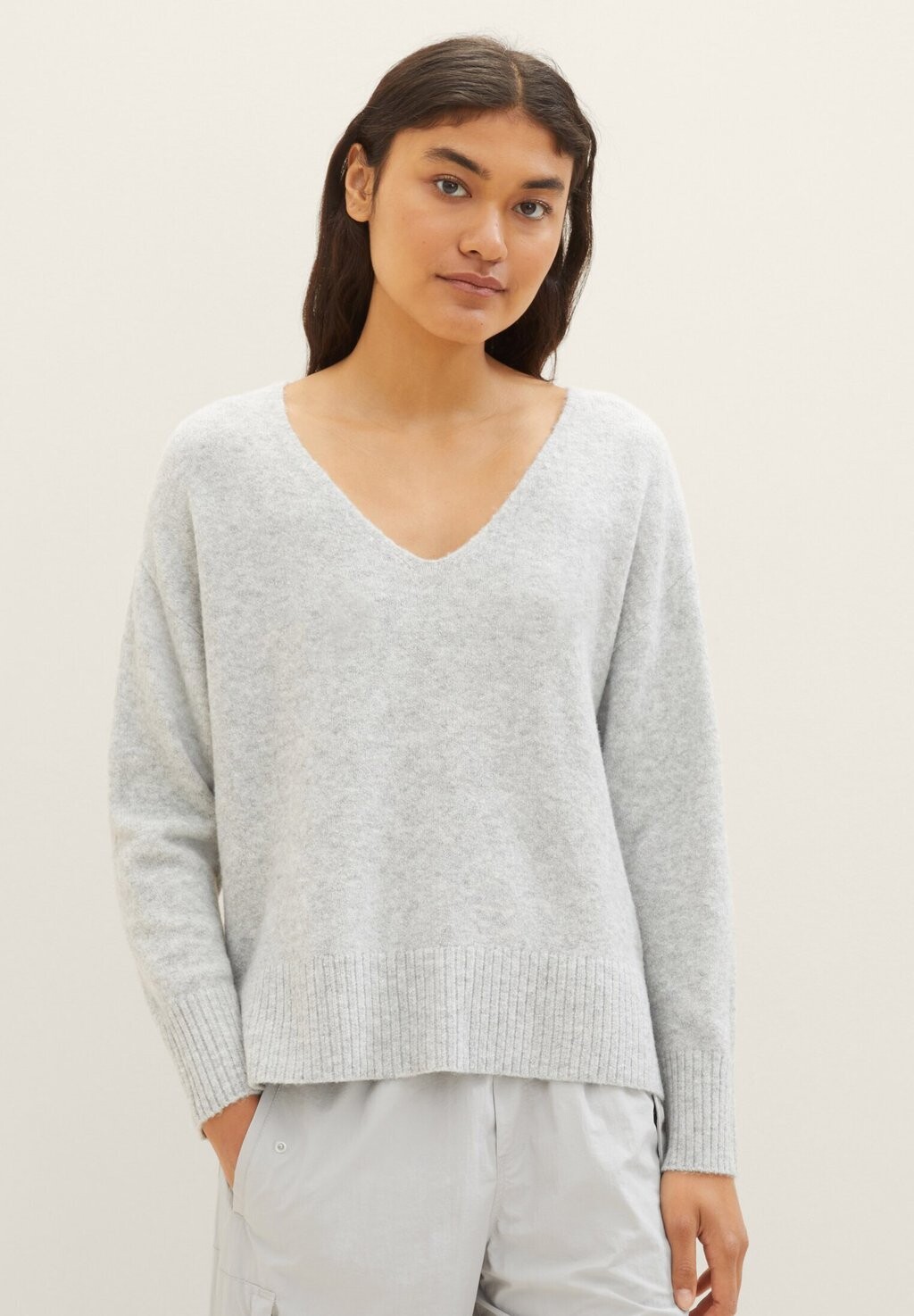 

Свитшот TOM TAILOR DENIM, цвет basic light grey melange