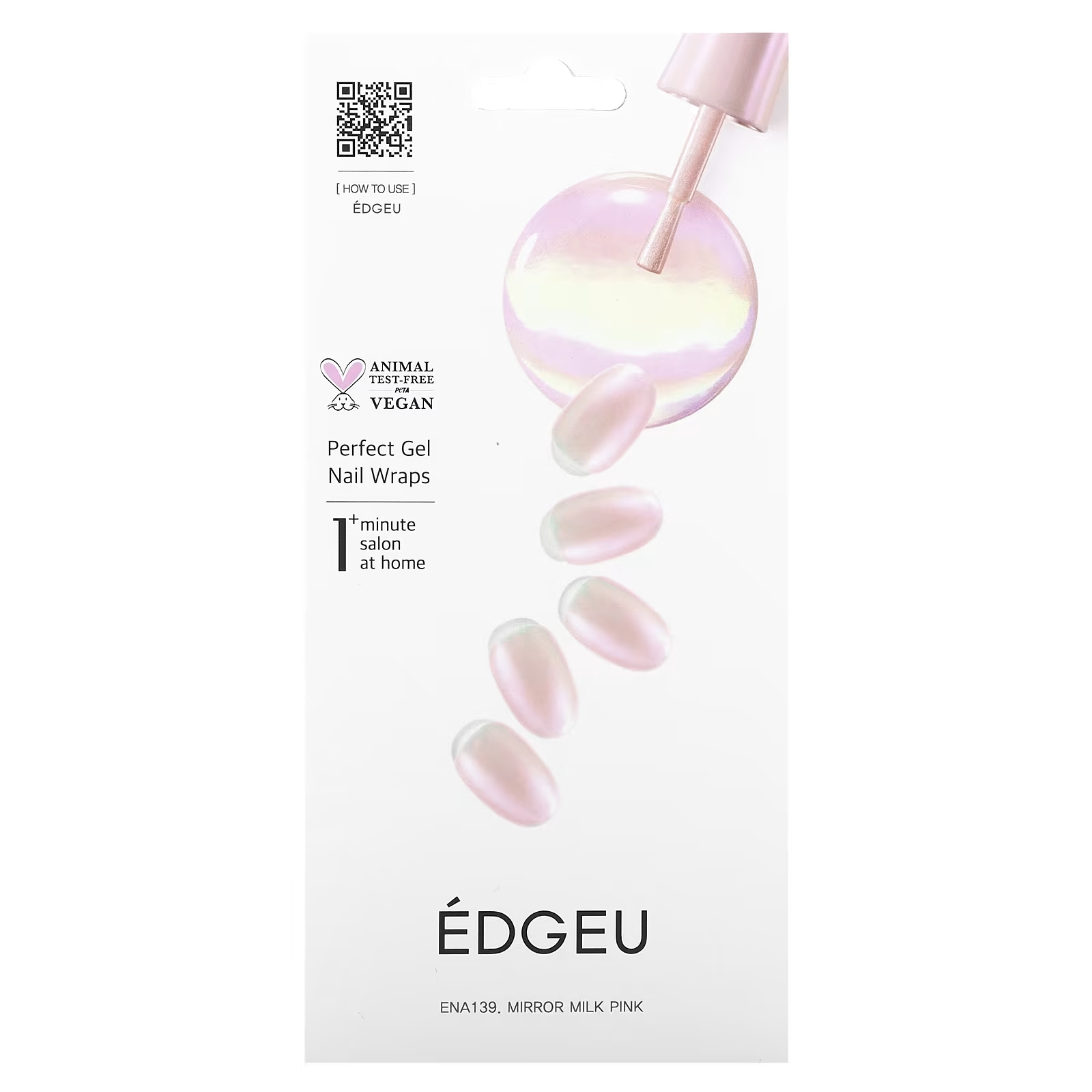 цена Уход за ногтями рук Edgeu Perfect Gel Nail Wraps ENA 139, набор из 16 шт., молочно-розовый