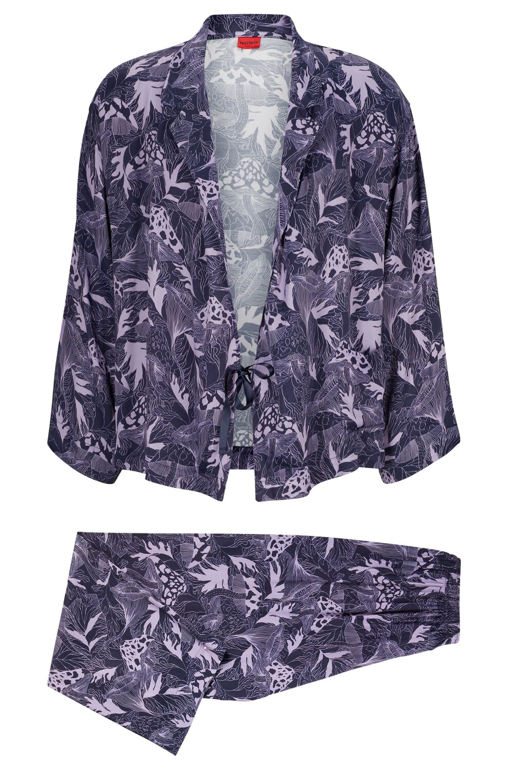 

Пижама Hugo Boss Relaxed-fit Pajamas In A Kimono Style, фиолетовый