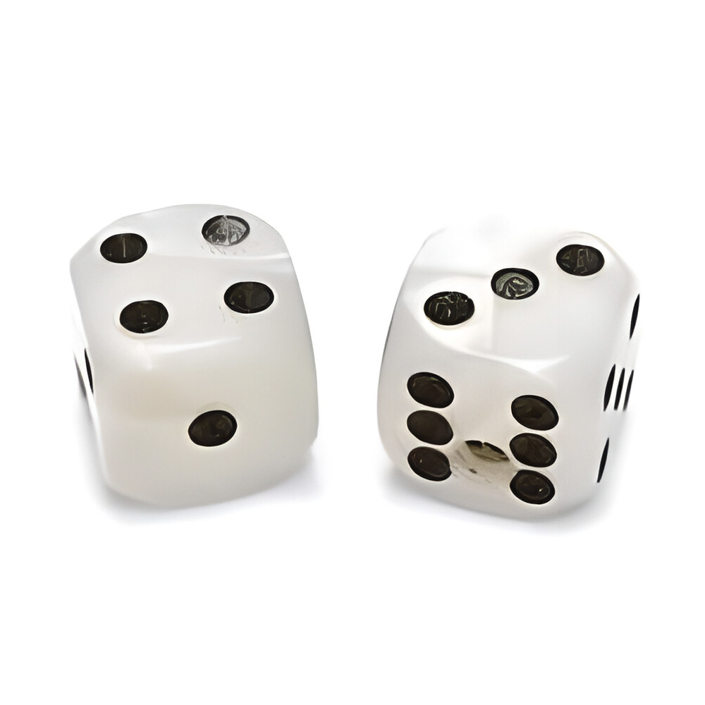 Allparts Pearl White Dice Knobs - 2 Pack - Universal for Guitar and Bass blood bowl 3 dice and team logos pack