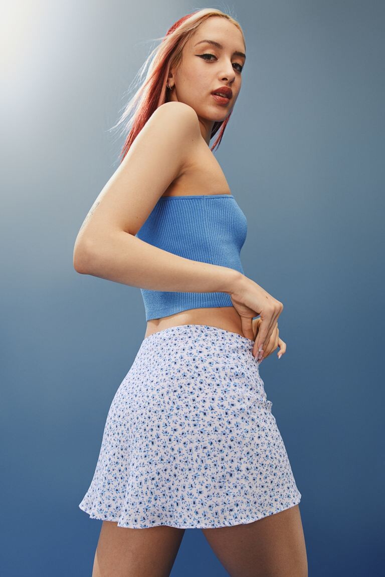 

Юбка А-силуэта H&M, белые/синие цветы