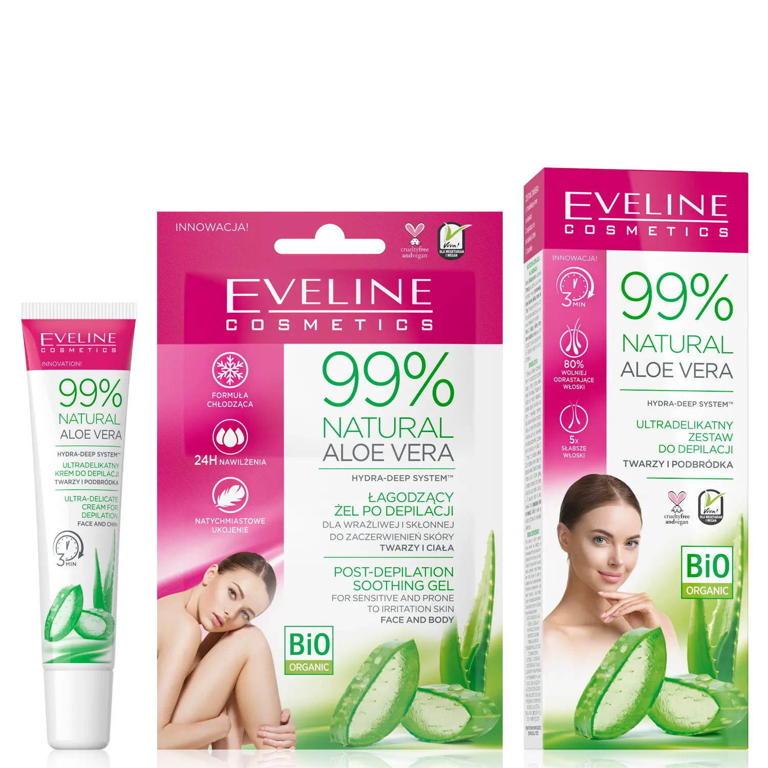 

Eveline Cosmetics Aloe Vera набор для удаления волос на лице, 1 упаковка