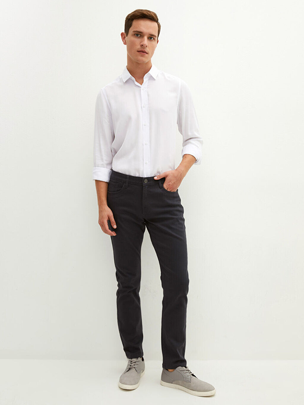 

Мужские брюки чинос Slim Fit из габардина LCWAIKIKI Classic, Черный