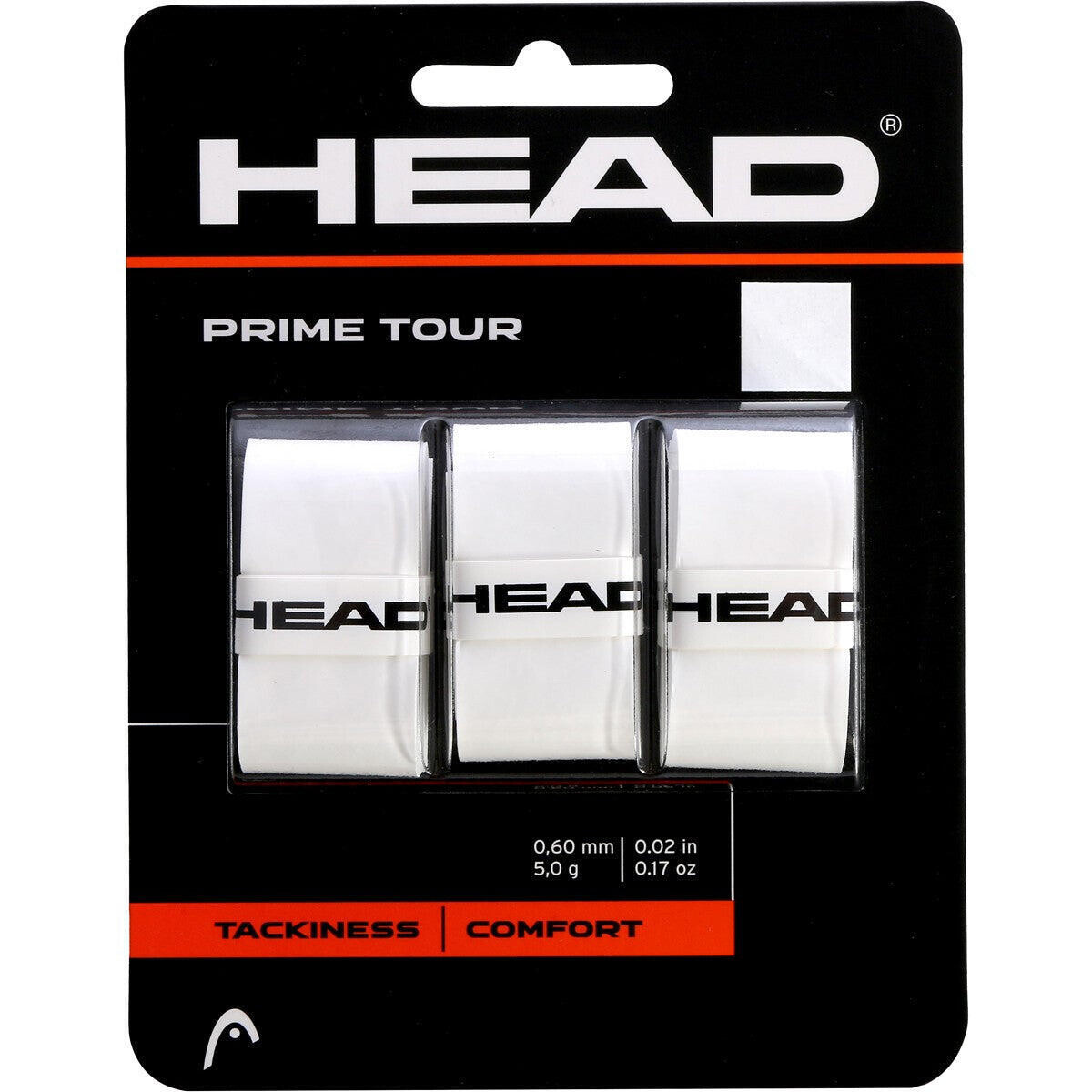 

HEAD Prime Tour Overgrips, 3 шт. в упаковке, белые, белый