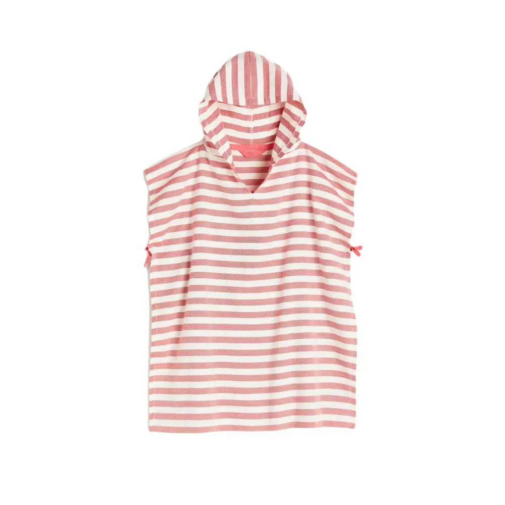

Детское пляжное пончо H&M Home Cotton, розовый/белый
