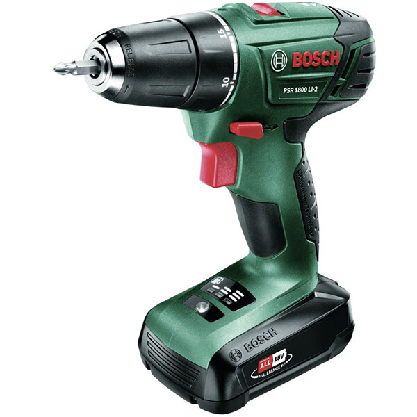 

Дрель-шуруповерт BOSCH PSR 1800 LI-2 06039A310B, зеленый