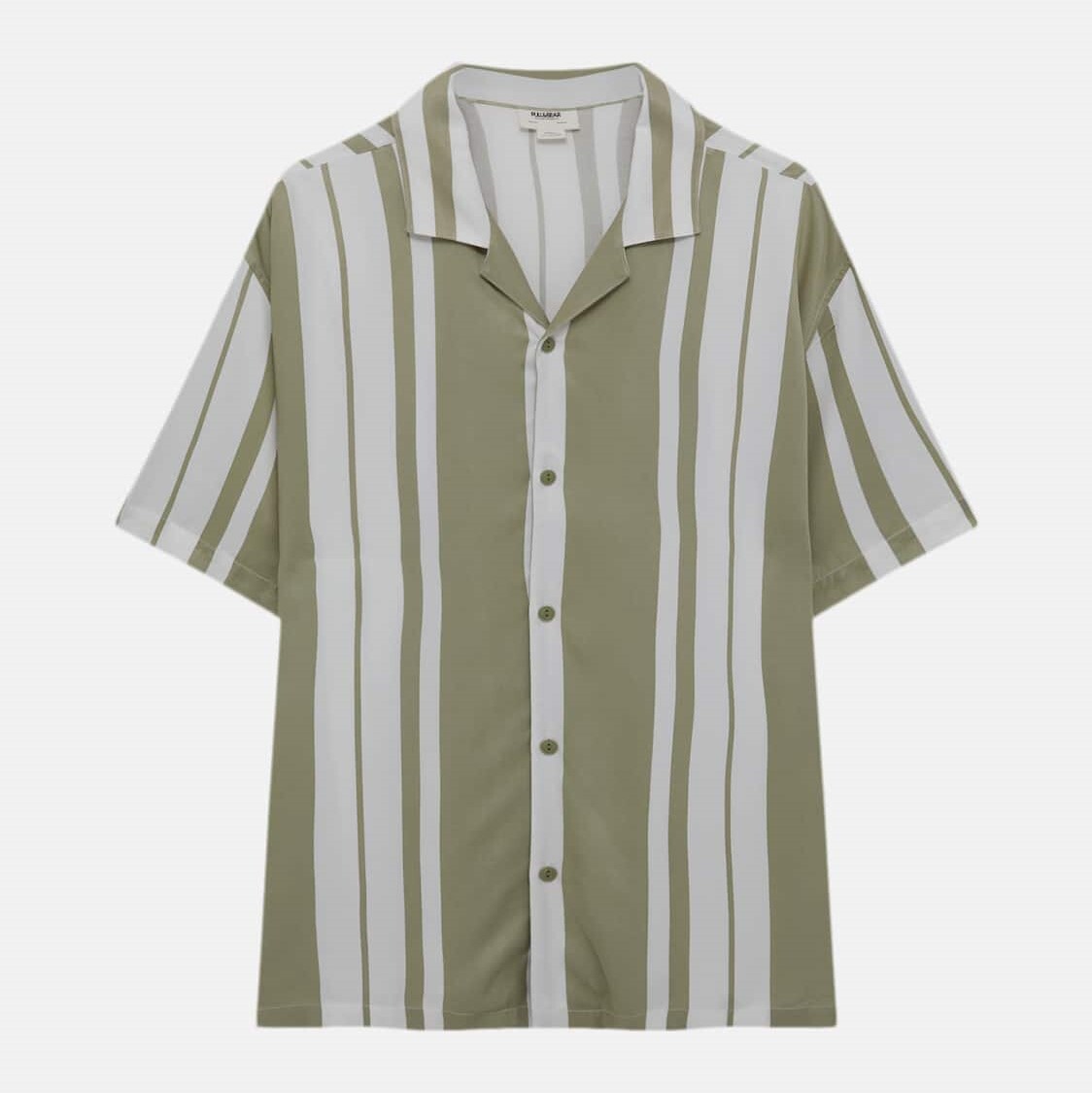 

Рубашка Pull&Bear With Coloured Stripes, белый/зеленый