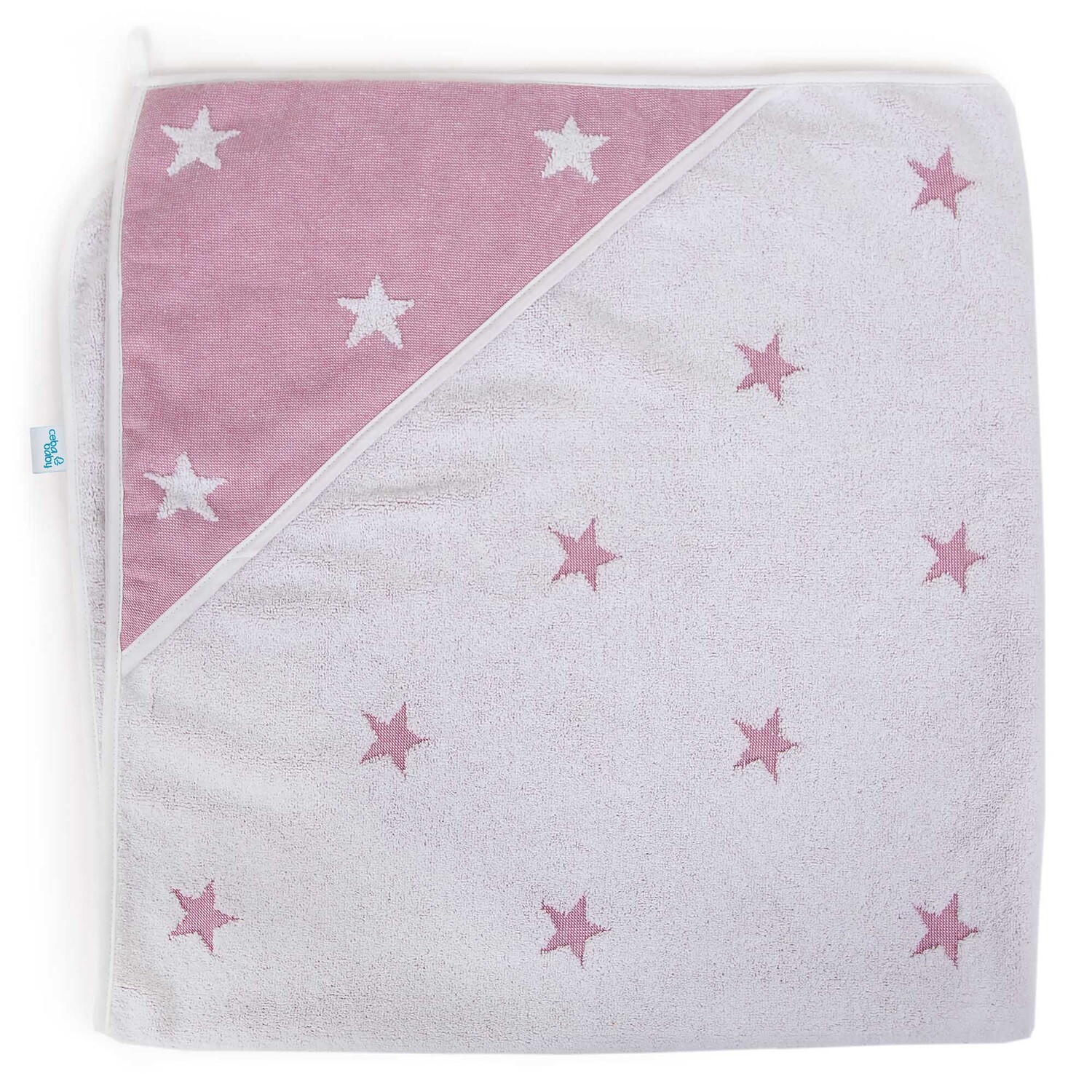 

Ceba Baby Basic полотенце детское 100х100 см Звезды Розовый Меланж, 1 шт.