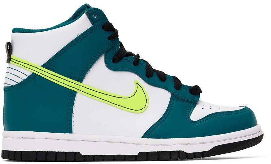 

Детские сине-белые высокие кроссовки Dunk для маленьких детей Nike