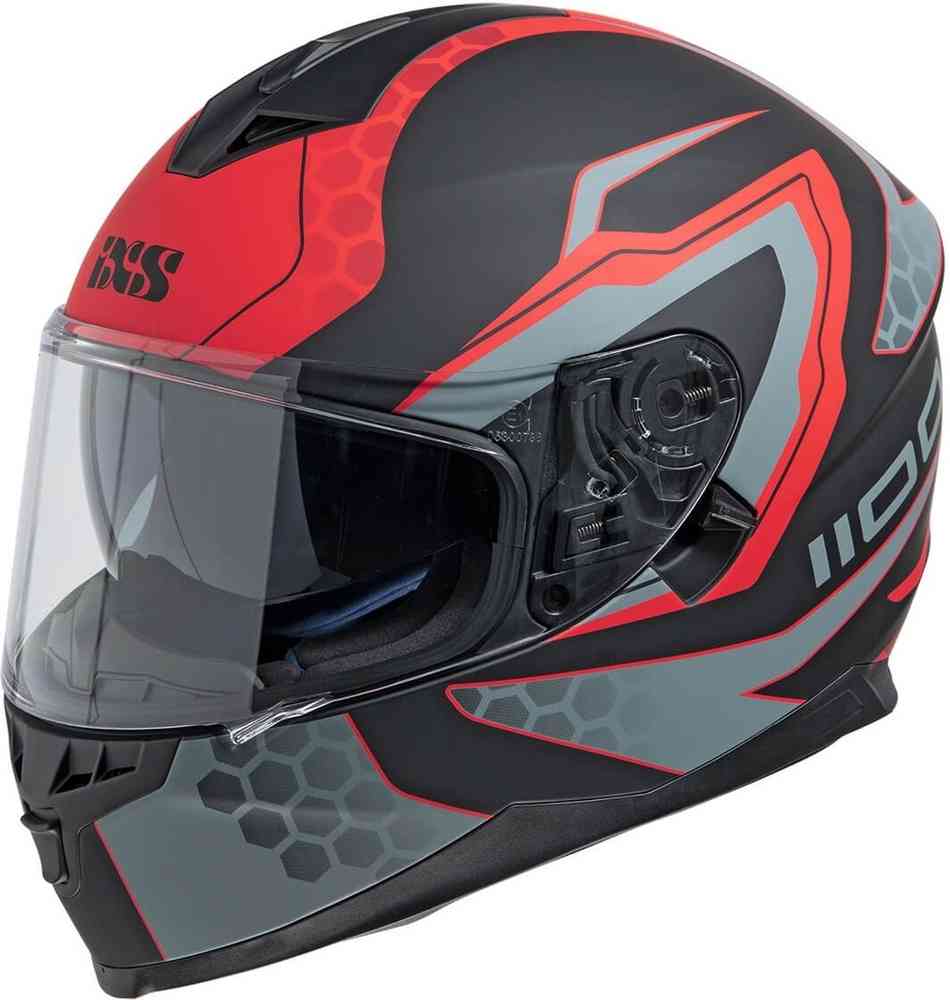 1100 2.2 Шлем IXS, черный матовый/красный 1100 1 0 шлем ixs синий мэтт